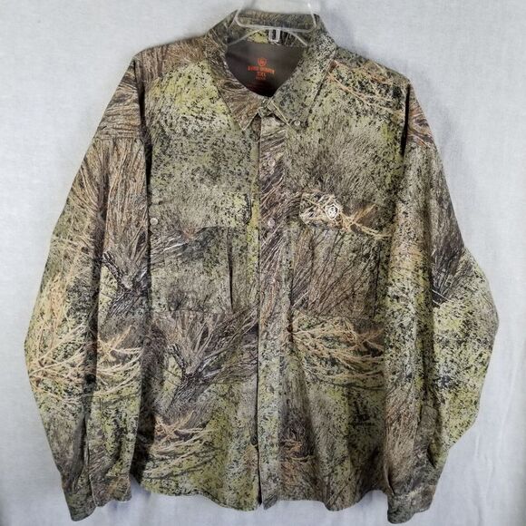 Game‎ Winner Men's 2XL Hunting Shirt Camouflage Long Sleeve Camo Forrest Pockets - Picture 1 of 16